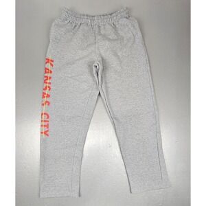 Wally's Apparel Kansas City Sweatpants Mens Large Gray Red Yellow Joggers Fleece